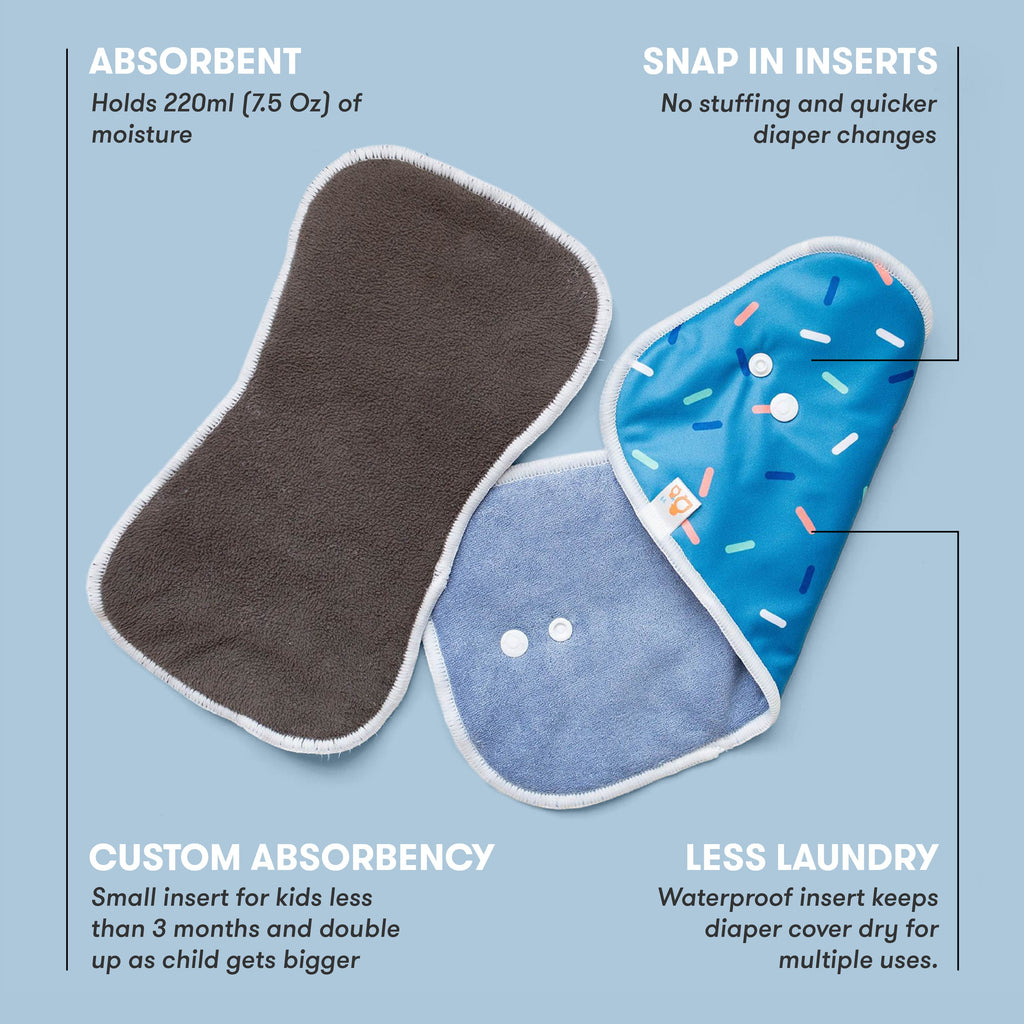 infographic cloth diaper insert set