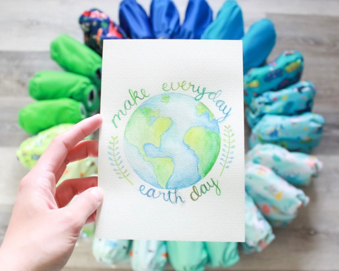 make earth day every day card with diapers