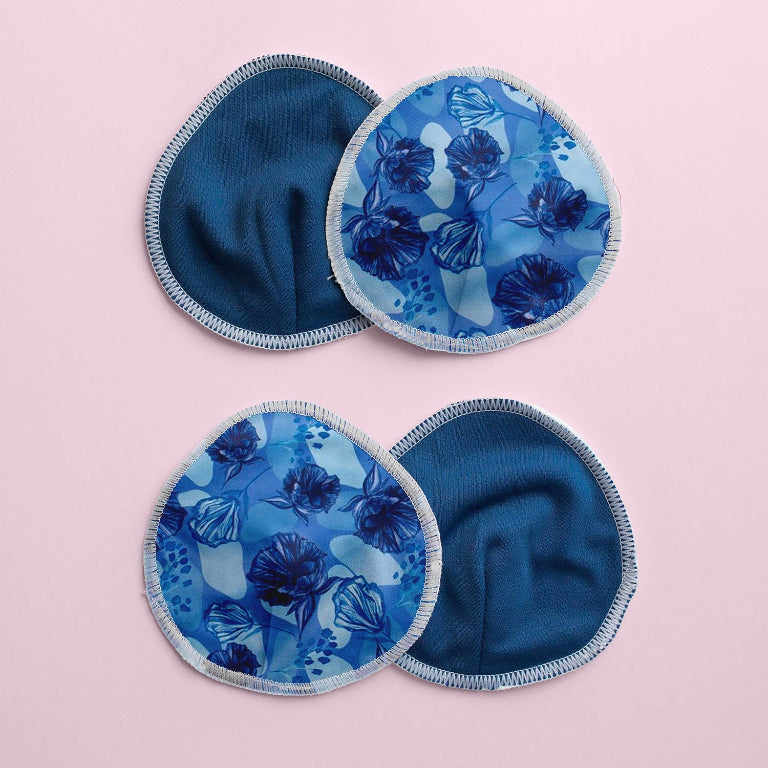 Reusable Overnight Breast Pads Indigo Blues