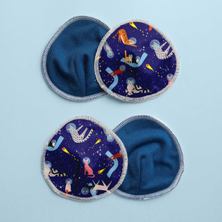 Reusable Overnight Breast Pads Space Cats