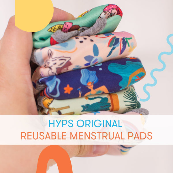 HyPs Original Reusable Menstrual Pads Video - Heavy_Watercolour_Greenery